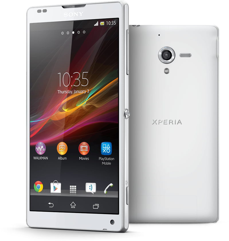 Sony Xperia White Smartphone Display