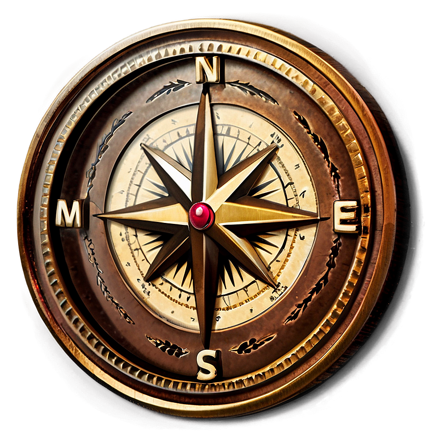 Sophisticated Bronze Compass Png Him37