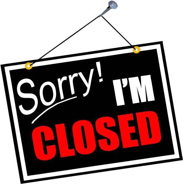 Sorry Closed Sign 589x593 PNG image with a transparent background, free high-resolution download