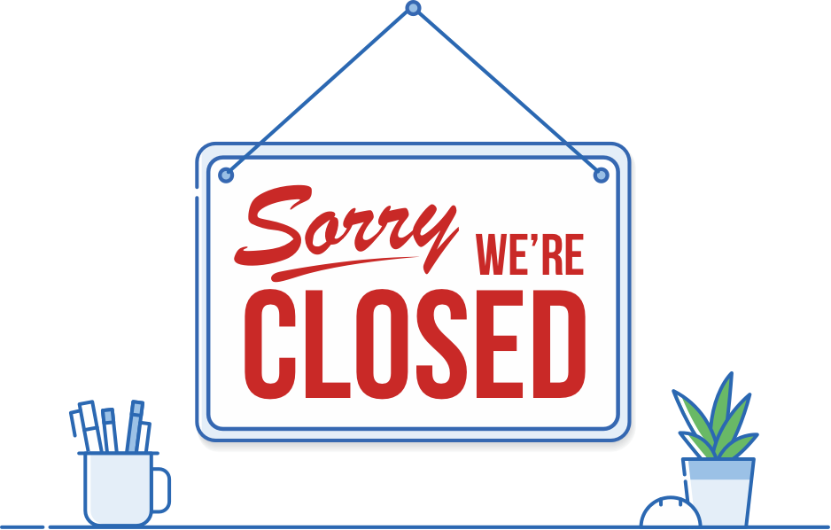Sorry We Are Closed Sign 938x598 PNG image with a transparent background, free high-resolution download