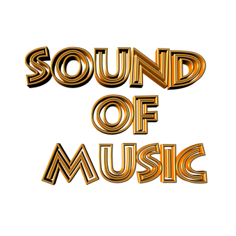 Sound Of Music_3 D Text Graphic PNG with transparent background