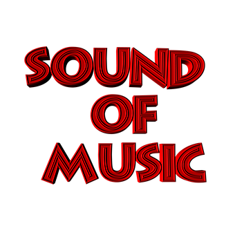 Soundof Music Red Text PNG with transparent background