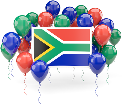 South African Flag Celebration Balloons PNG with transparent background