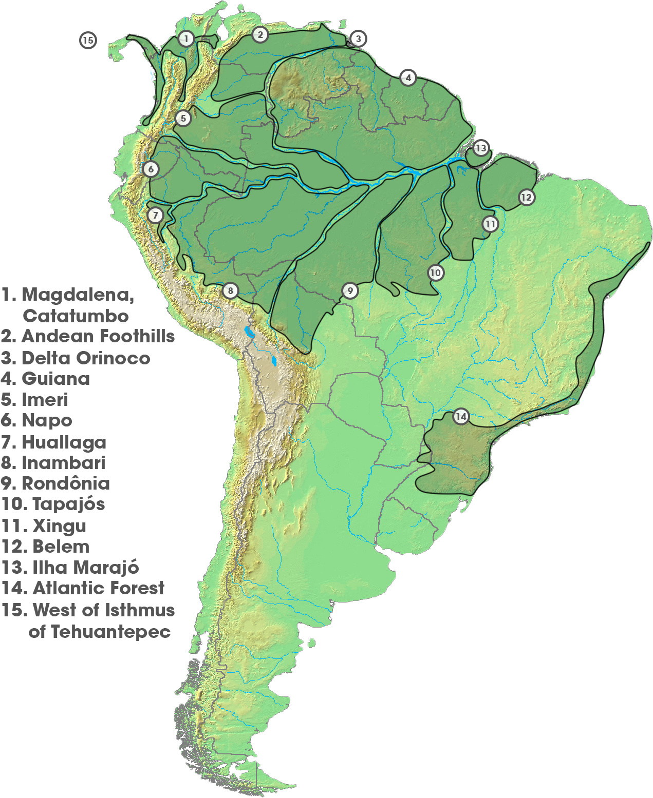 Areas Of Endemism - South America Drainage Basins, HD Png Download PNG with transparent background
