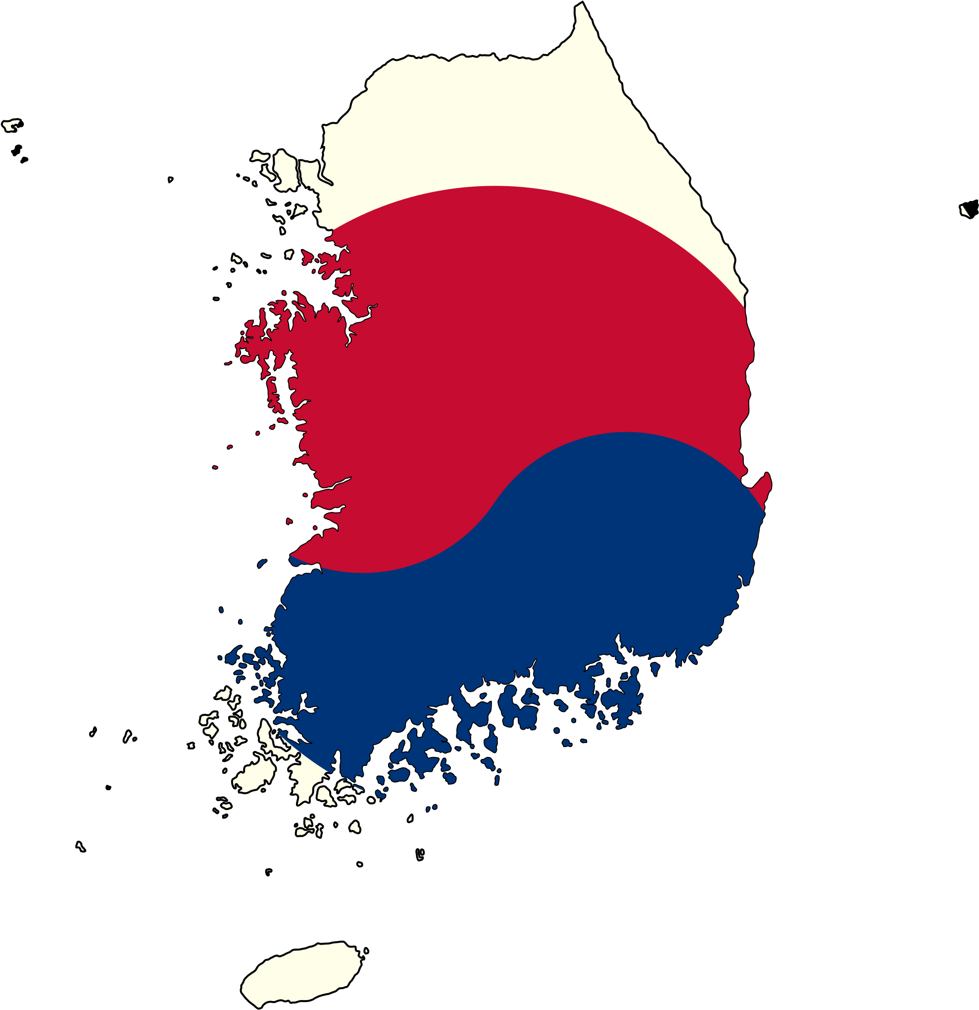 South Korea Flag Map