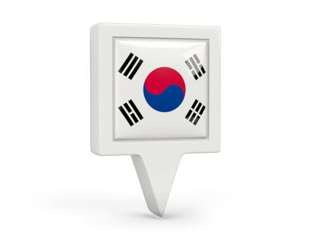 South Korean Flag Location Pin