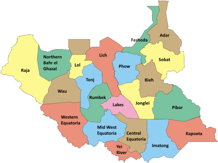 South Sudan 21 States, HD Png Download PNG with transparent background