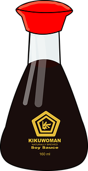 Soy Sauce Bottle Graphic PNG with transparent background