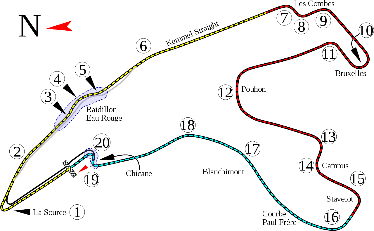 Spa Francorchamps_ Circuit_ Map PNG with transparent background