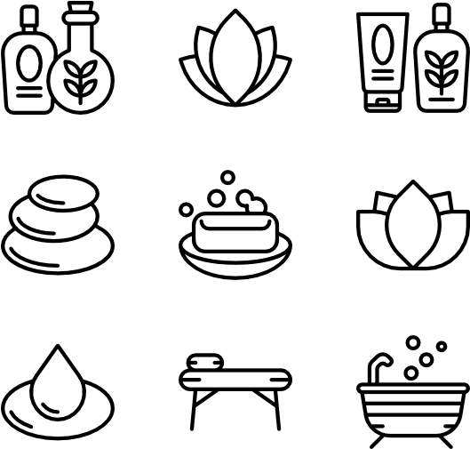 Spa Wellness Icons Set PNG with transparent background
