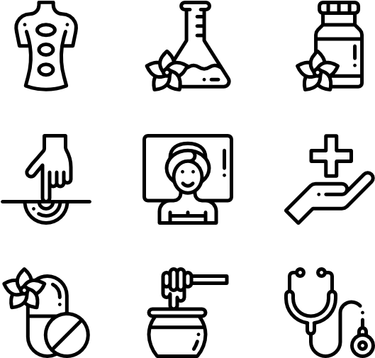 Spa Wellness Icons Set PNG with transparent background