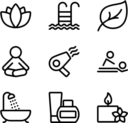 Spa Wellness Icons Set PNG with transparent background