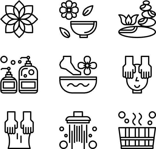 Spa Wellness Icons Set PNG with transparent background