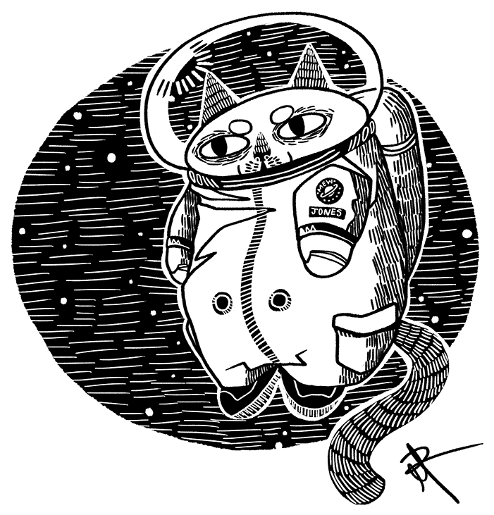 Space Cat Astronaut Illustration PNG with transparent background