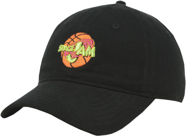 Space Jam Logo Black Baseball Cap PNG with transparent background