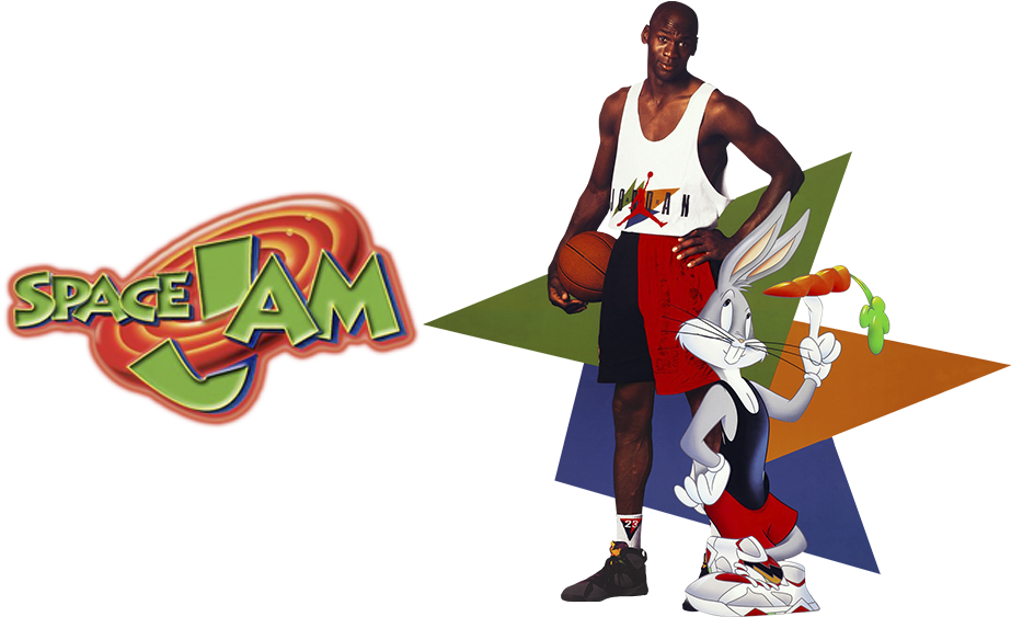 Space Jam_ Michael Jordan_ Bugs Bunny_ Promotional Art PNG with transparent background