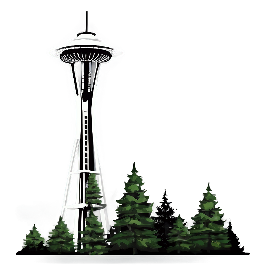 Space Needle Drawing Png 06122024