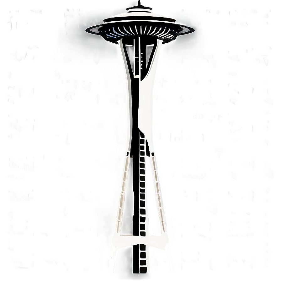 Space Needle Flat Design Png Iwo