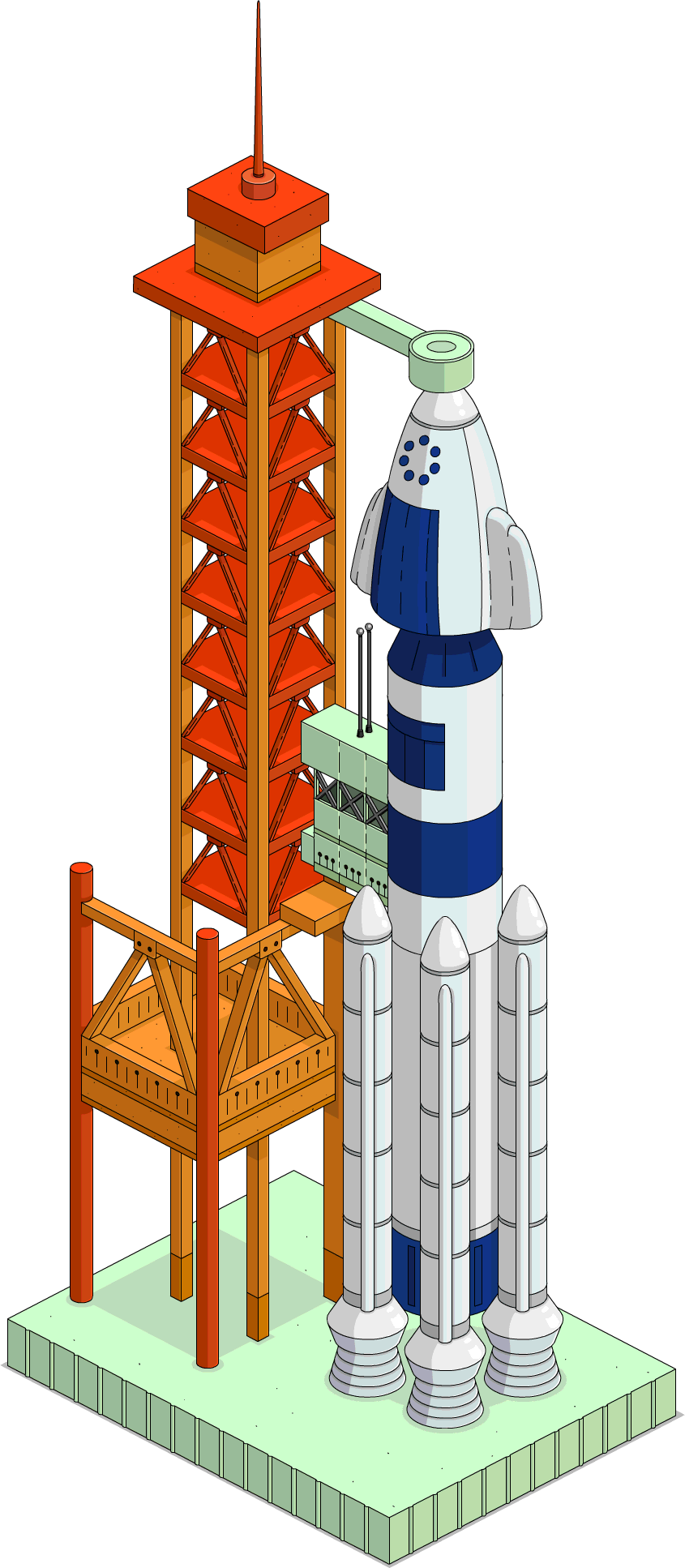 Space Rocketon Launchpad Illustration