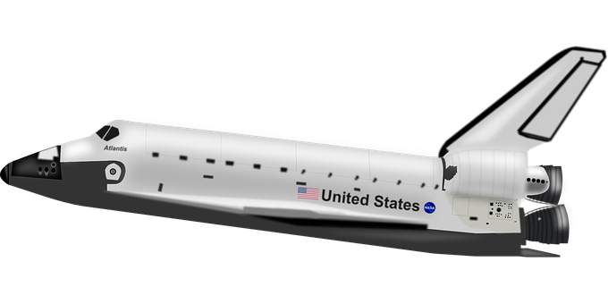 Space_ Shuttle_ Atlantis_ Profile_ View PNG with transparent background