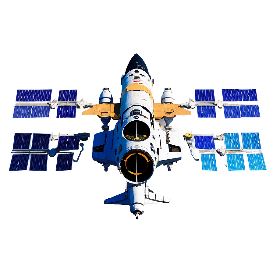 Space Station with Shuttle PNG 06132024 PNG with transparent background
