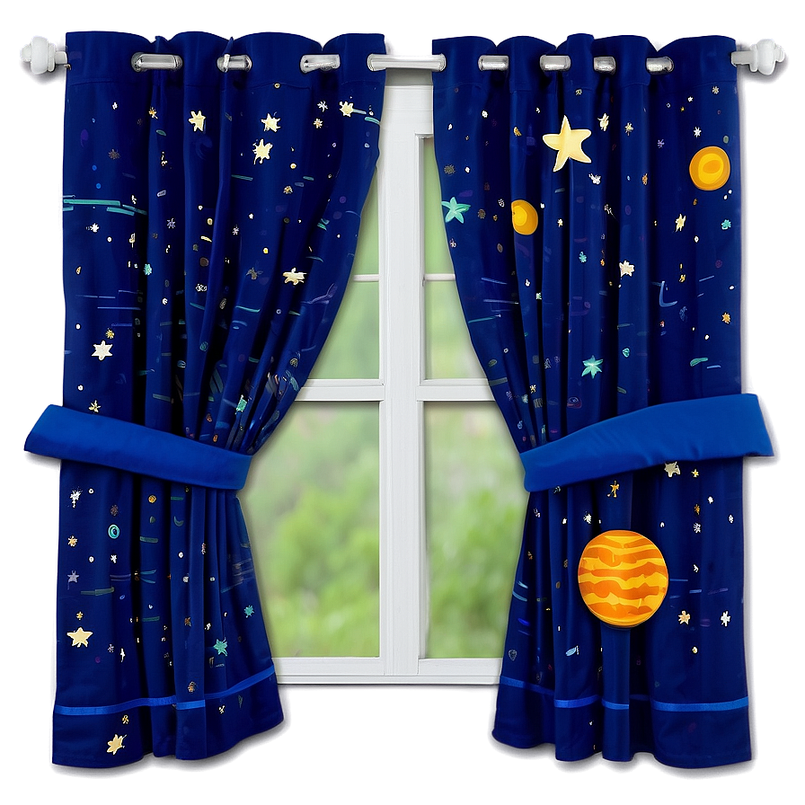 Space Themed Kids Curtain Png 24