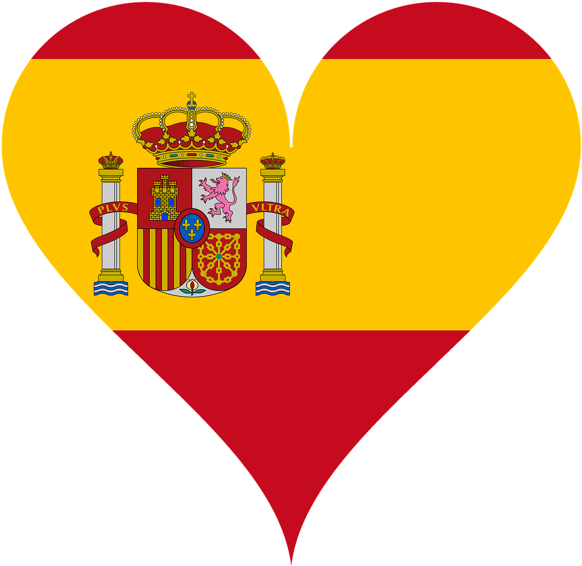 Spain Flag Heart Shape