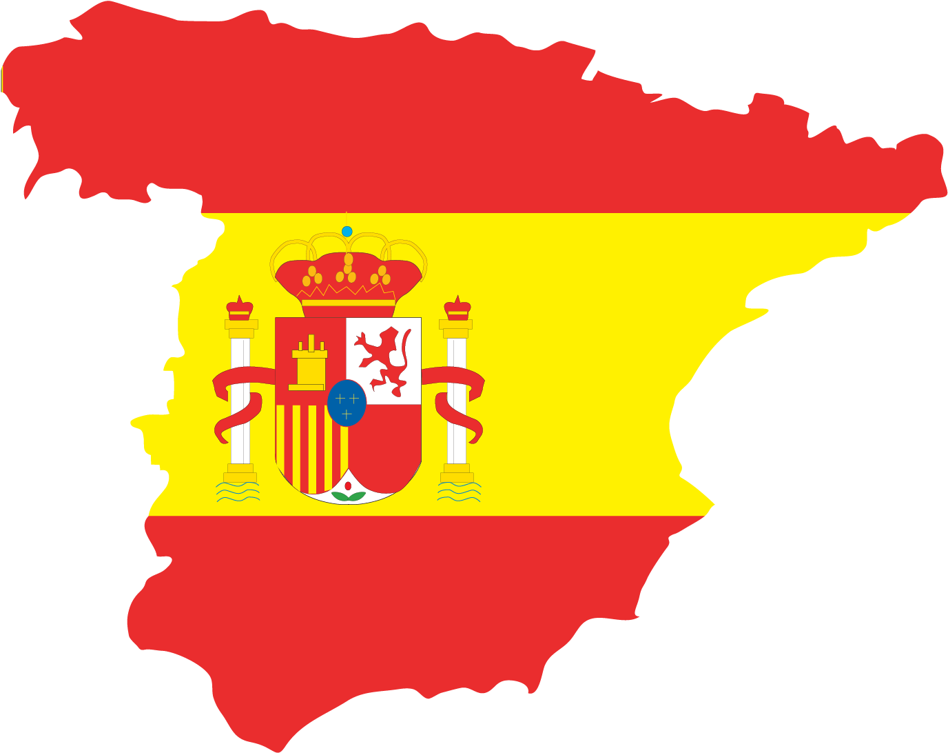 Spain Map Outlinewith Flag