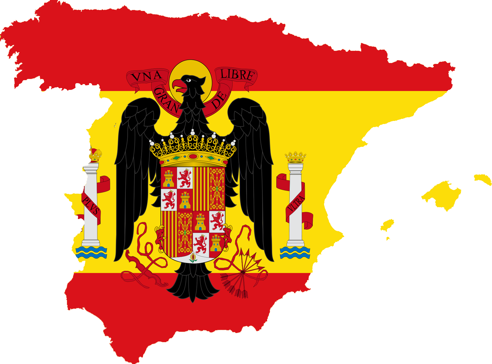Transparent Spanish Flag Png - Franco Spain Flag Map, Png Download PNG with transparent background