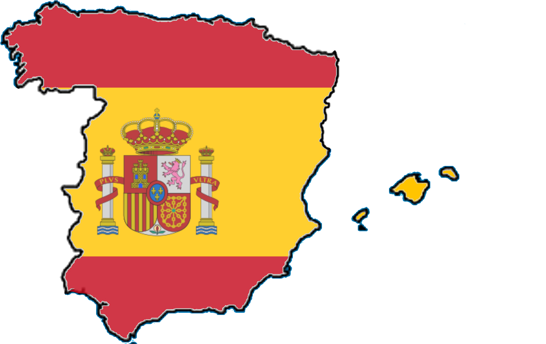 Spain Mapwith Flag Overlay