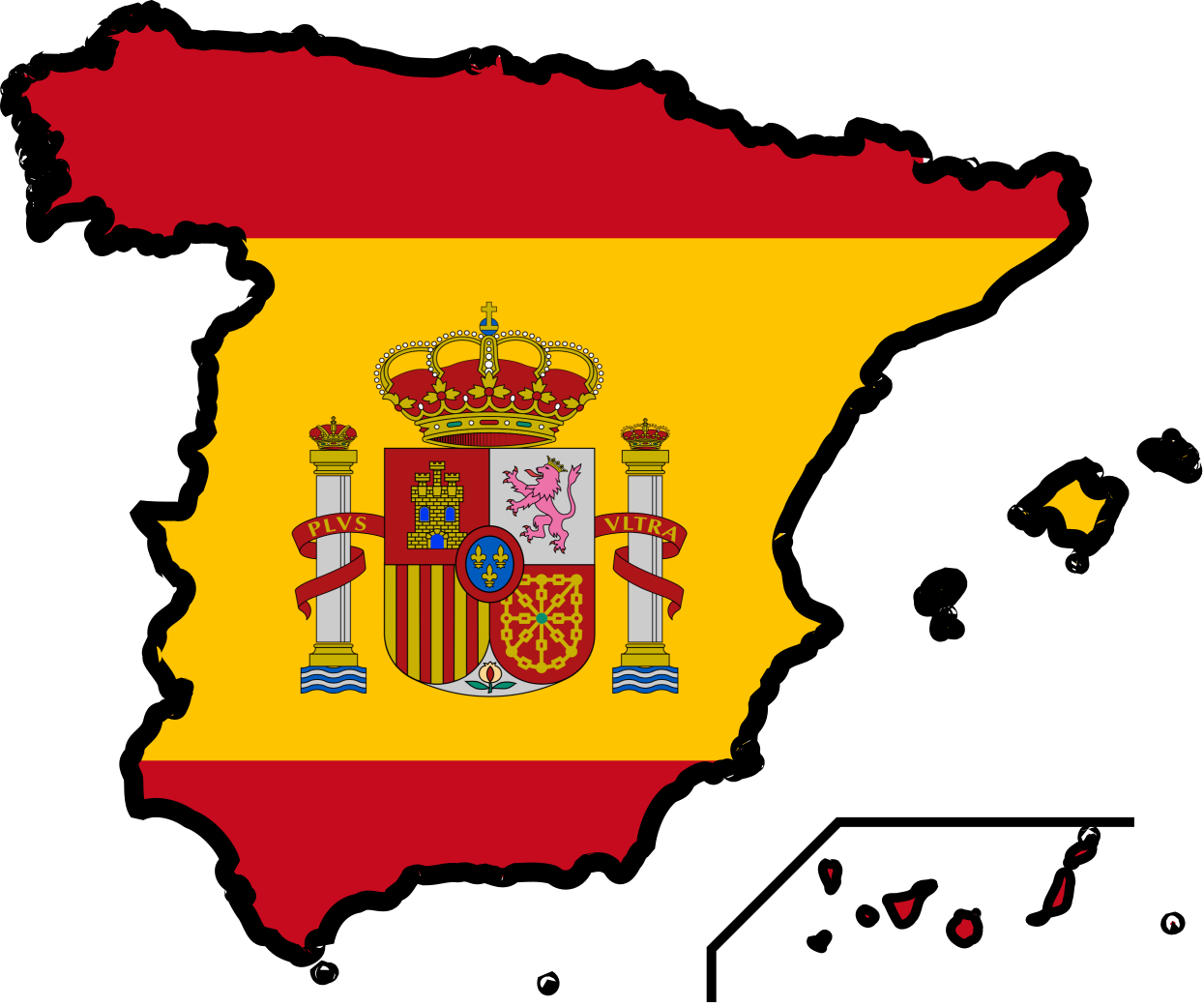 Spain Mapwith Flagand Coatof Arms