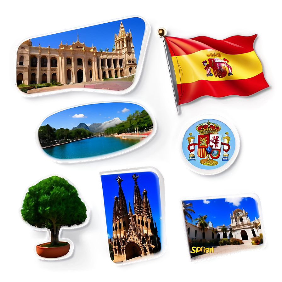 Spain Tourist Attraction Icons Png Vrg68