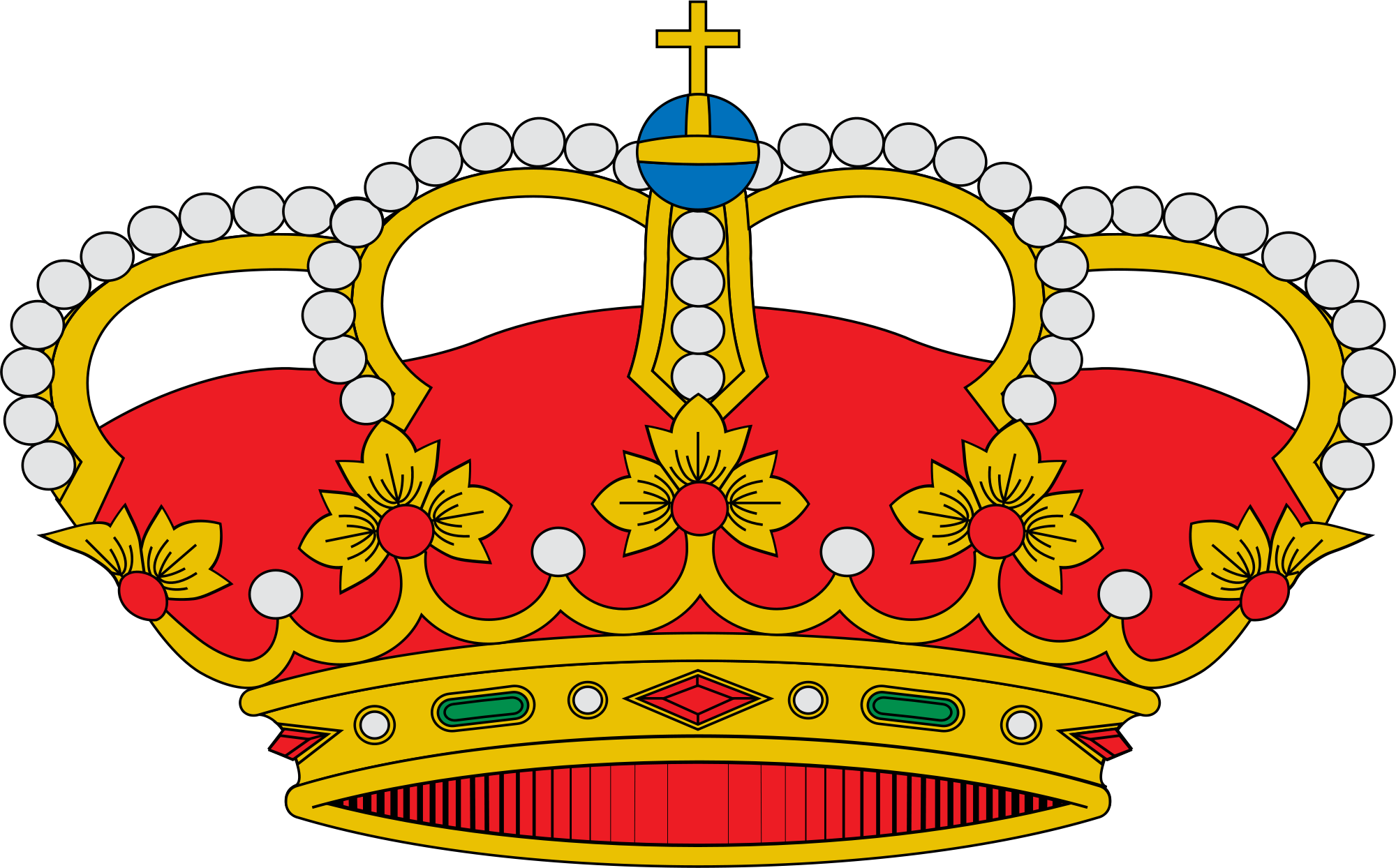 Spanish Royal Crown Illustration PNG with transparent background