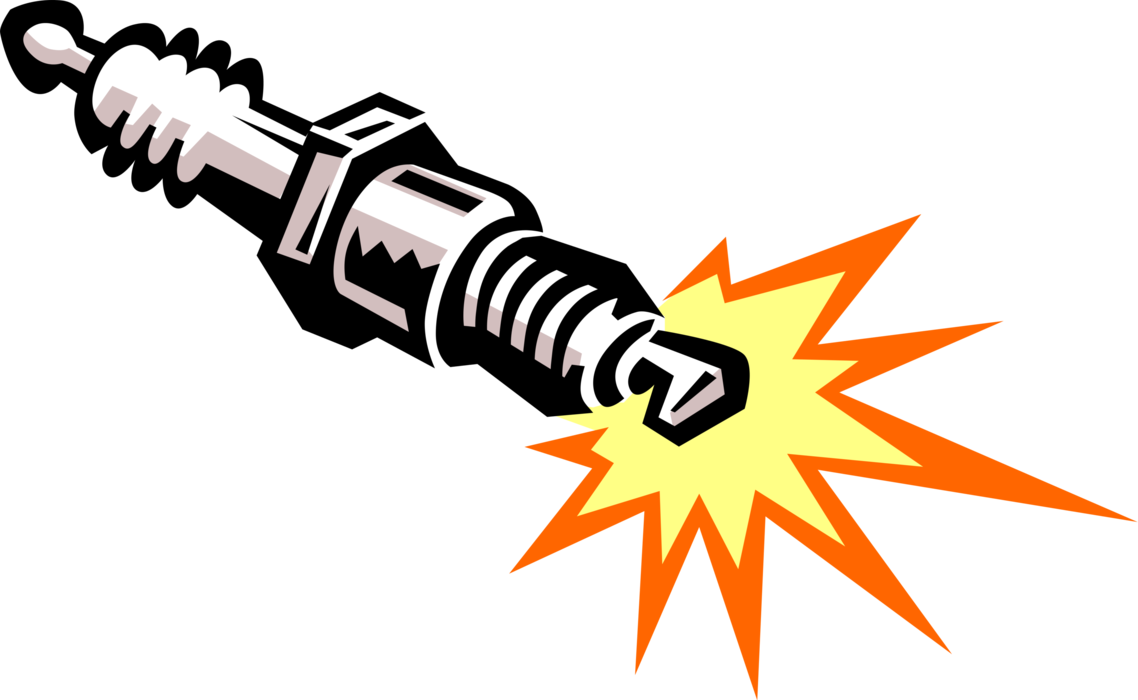 Vector Illustration Of Spark Plug Ignition System To - Spark Plug Vector Png, Transparent Png PNG with transparent background
