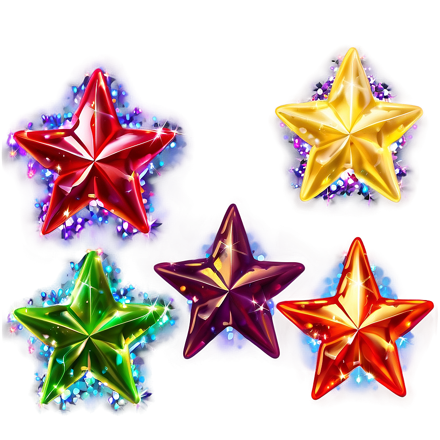 Sparkle Stars In Different Colors Png 06252024