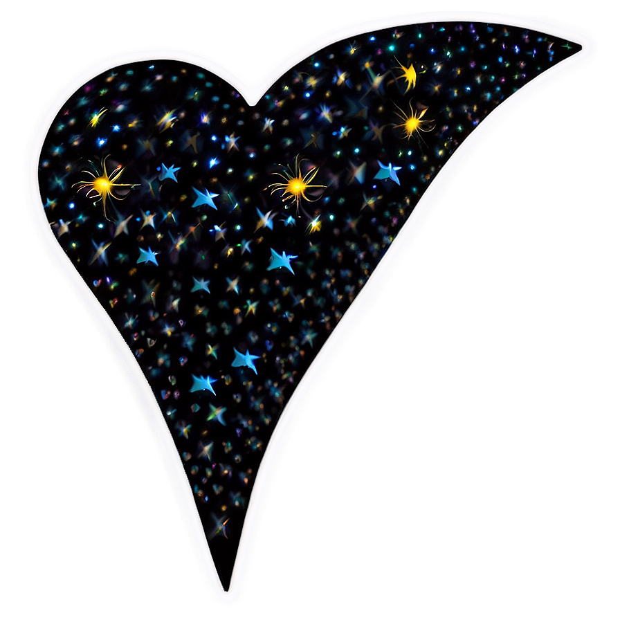 Sparkling Black Heart Png 95