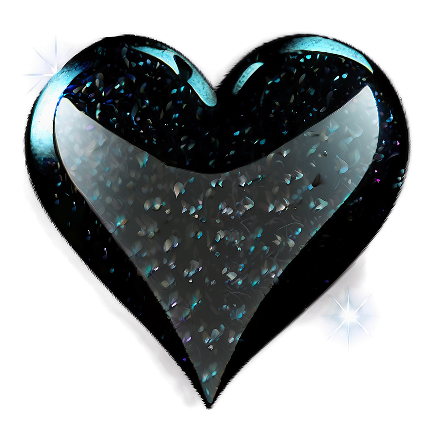 Sparkling Black Heart Png Yjq68