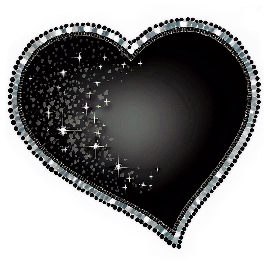 Sparkling Black Heart Png Ywv