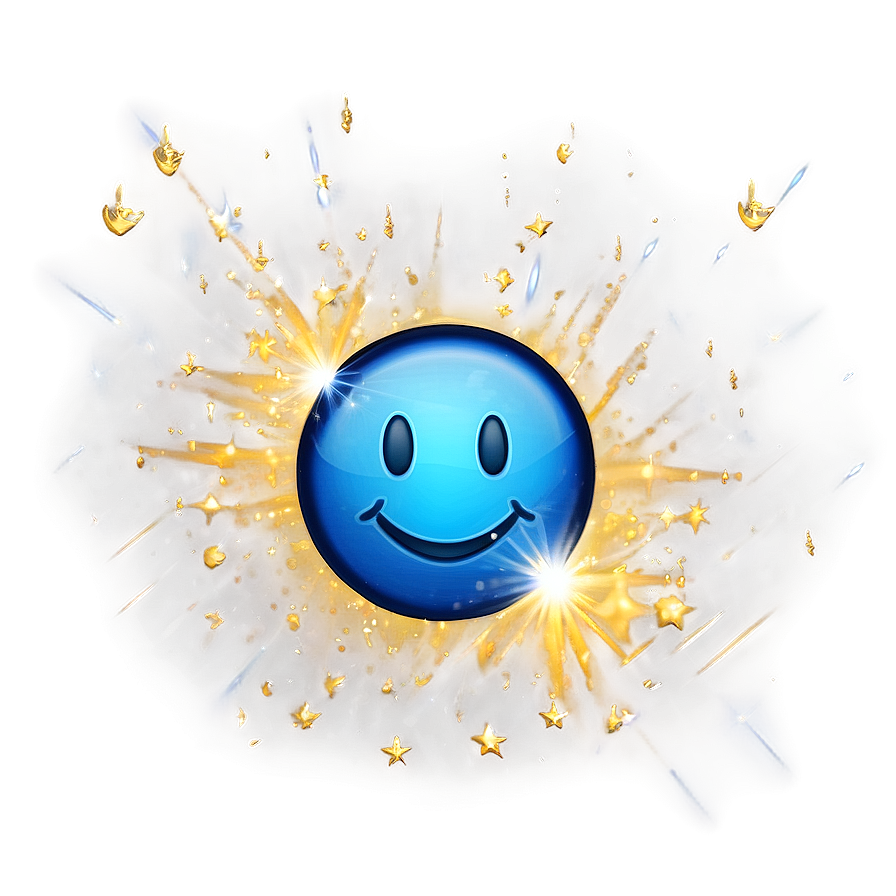 Sparkling Blue Joy Emoji Png Ufl92