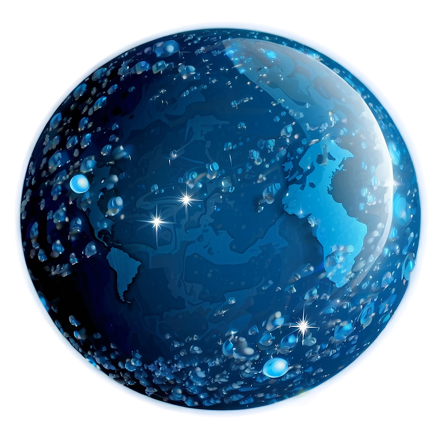 Sparkling Blue Planet Effect Png 95