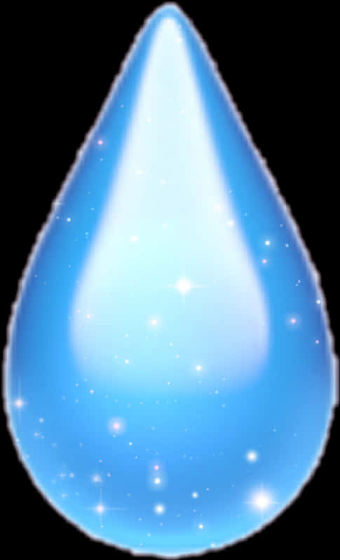 Sparkling Blue Tear Drop