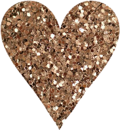 Sparkling Bronze Heart Glitter Overlay