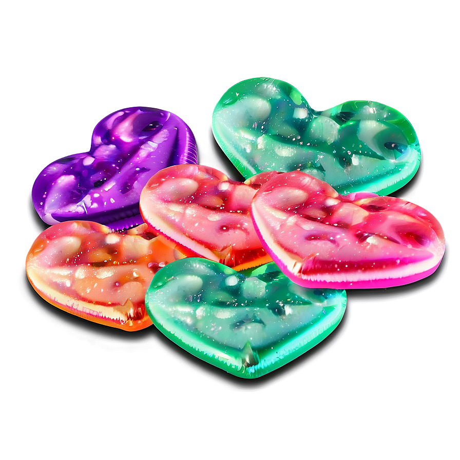 Sparkling Candy Hearts Png 06212024