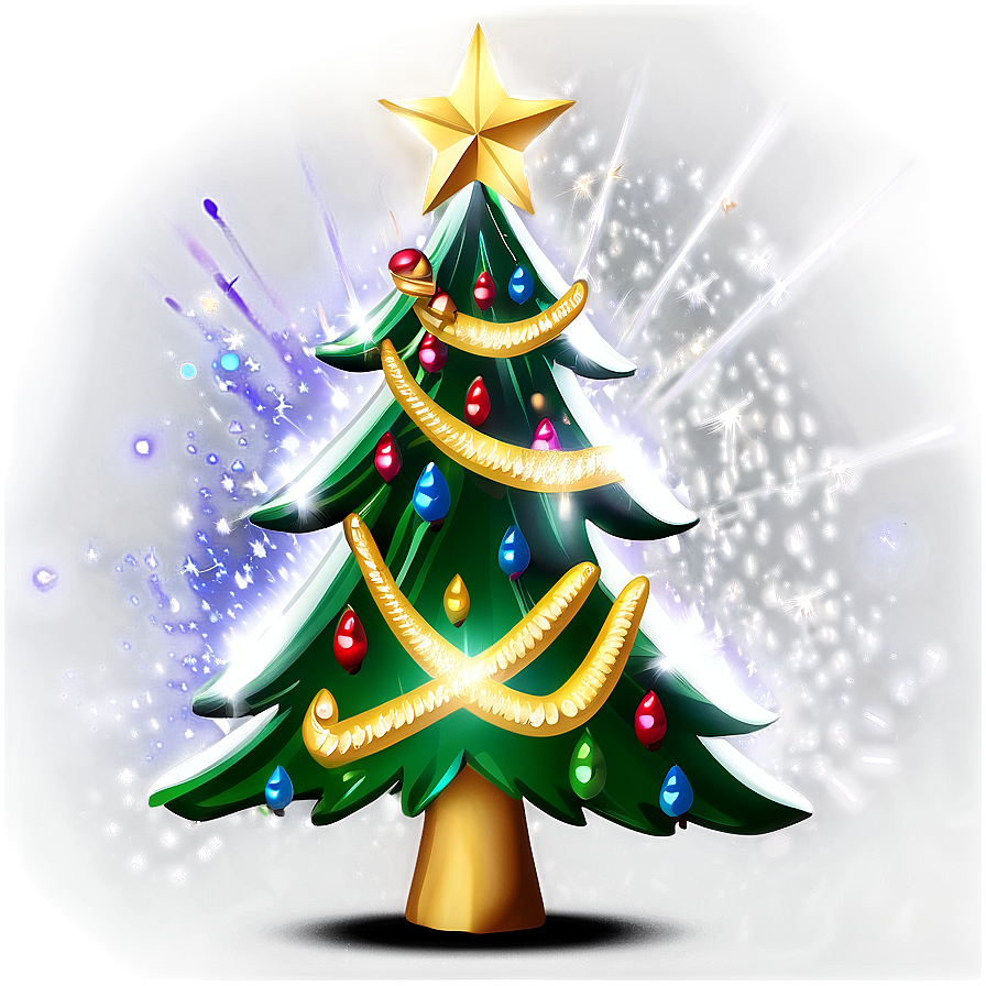 Sparkling Christmas Tree Illustration Png 11