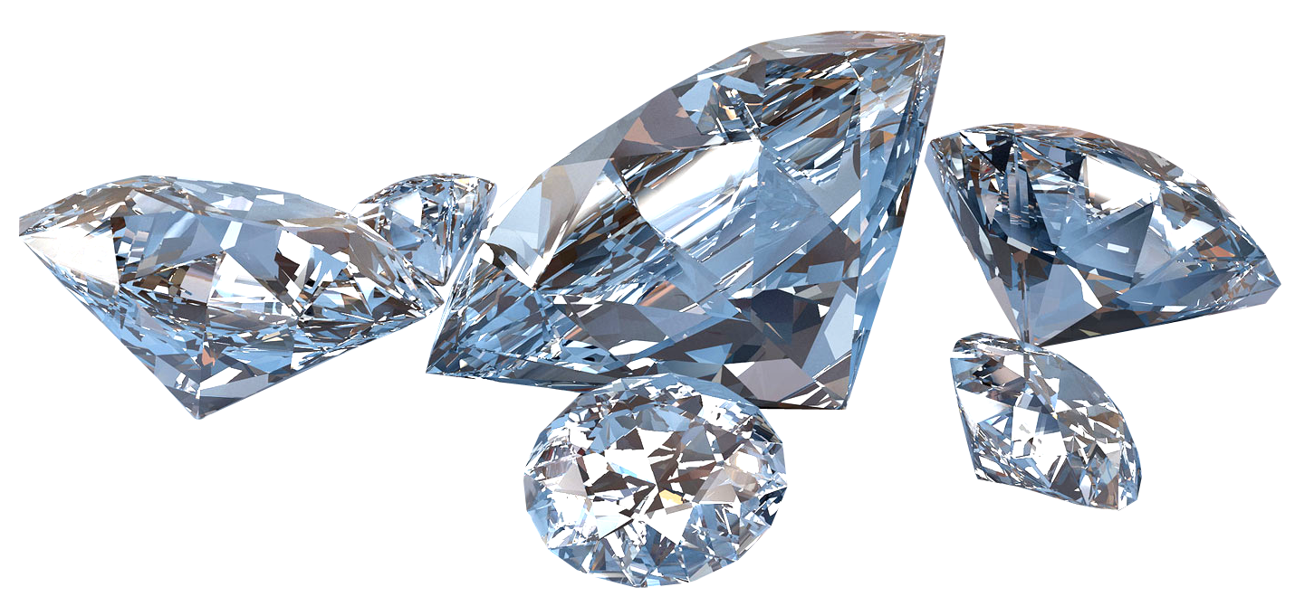 Sparkling Cut Diamonds Collection PNG with transparent background