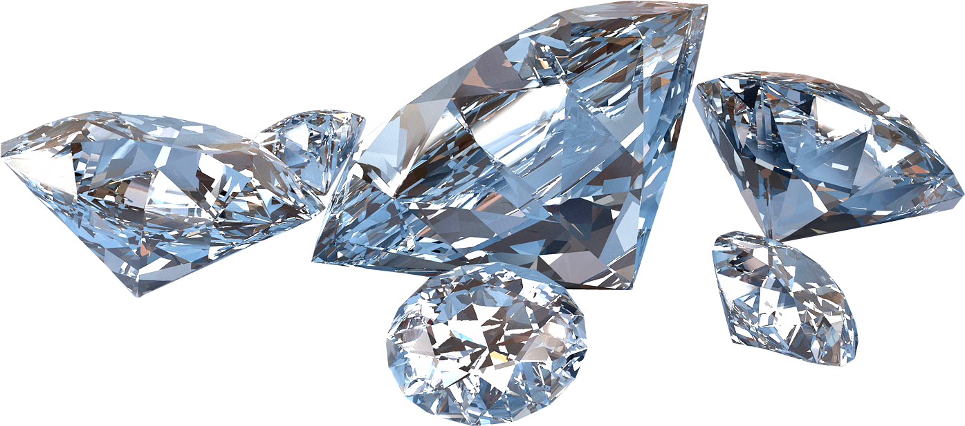 Sparkling Cut Diamonds Transparent Background