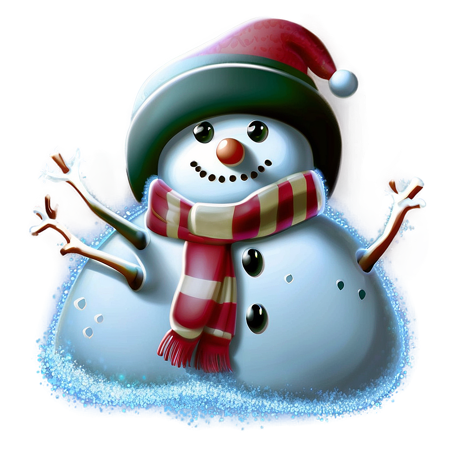 Sparkling December Snowman Png 35