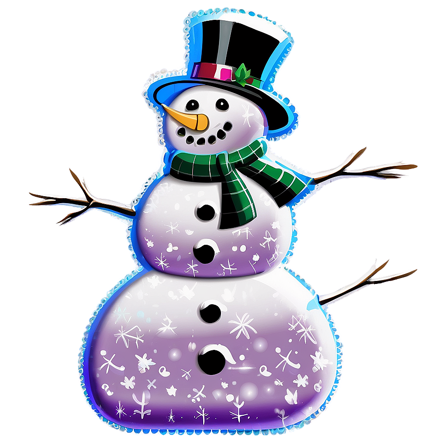 Sparkling December Snowman Png Mwk