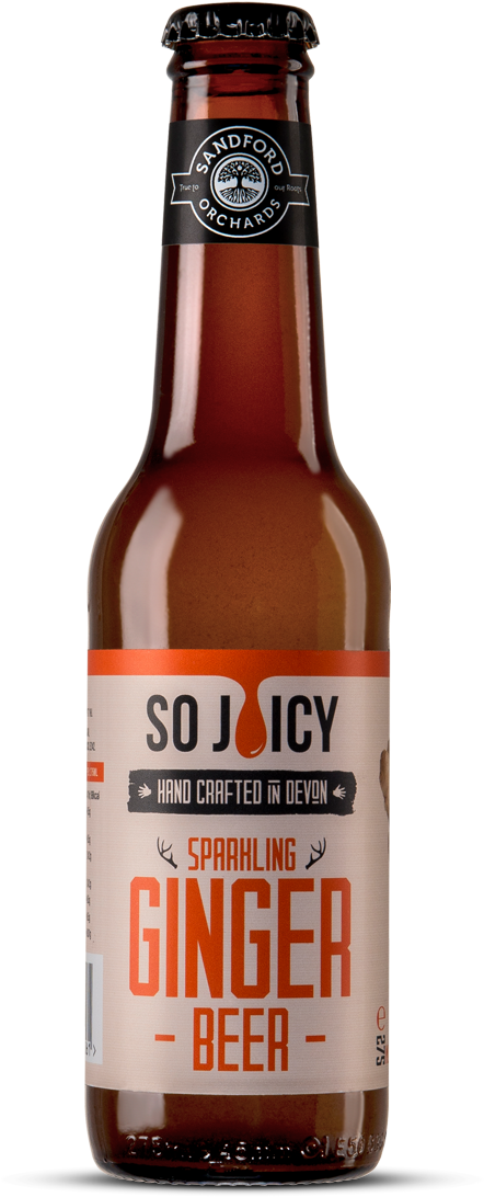 Sparkling Ginger Beer Bottle Sandford Orchards PNG image with a transparent background, free high-resolution download