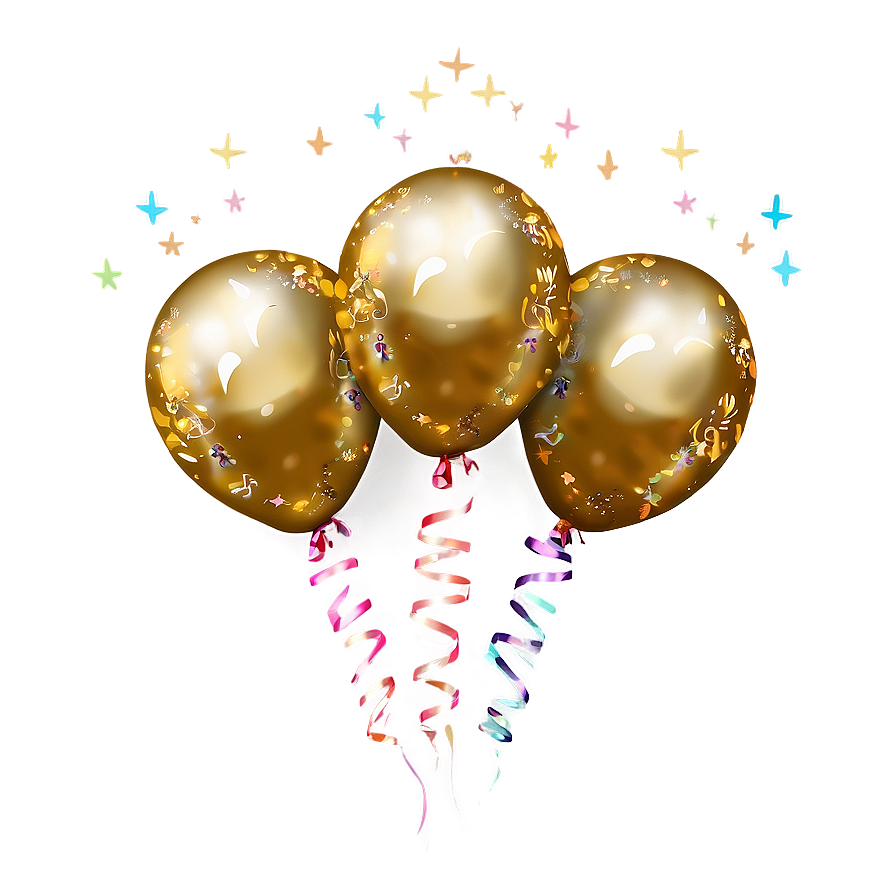 Sparkling Gold Balloons Png 11